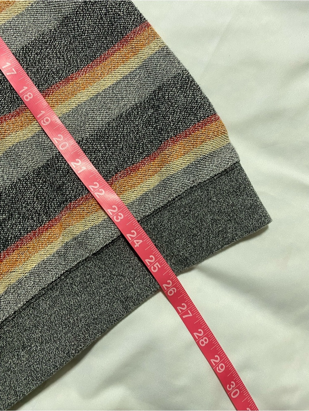 VISSLA Gray Crewneck Sweater with Orange and Cream Stripes - Picture 6 of 6